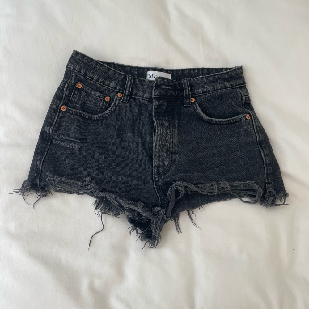 Zara High Waist Jean Shorts, US2
